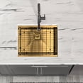 thumbnail image 3 of Strictly Sinks Undermount Workstation Kitchen Sink – Gold 23 Inch 16 Gauge Single Bowl Kitchen Sink, 3 of 6