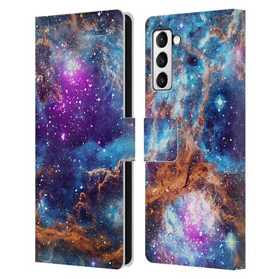 Head Case Designs Officially Licensed Cosmo18 Space Lobster Nebula Leather Book Wallet Case Cover Compatible with Samsung Galaxy S21+ 5G