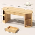 thumbnail image 3 of Modern Executive Desk with 2 Drawers, 58.3" x 21.7" Fluted Computer Desk with 2 Sliding Doors Storage, Home Office Desk, 3 of 7