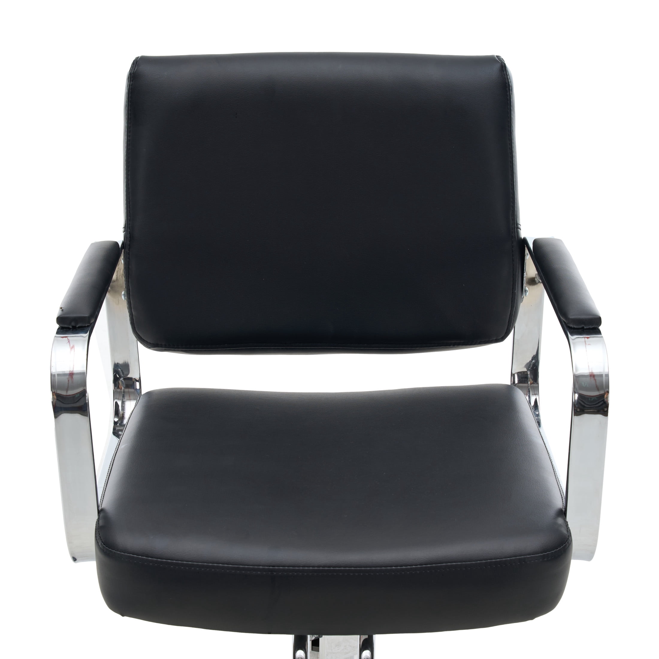 Noble House 360° Swivel Salon Styling Chair with Footrest, Adjustable Height, Black + Silver