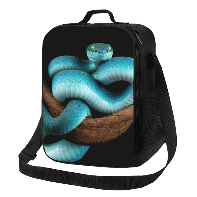 Fotbe Blue Viper Snake Lonchera Bolsa de Almuerzo para Hombres y Mujeres, Lonchera de Gran Capacidad, Bolsa de Almuerzo Reutilizable, Bolsa Térmica Aislante