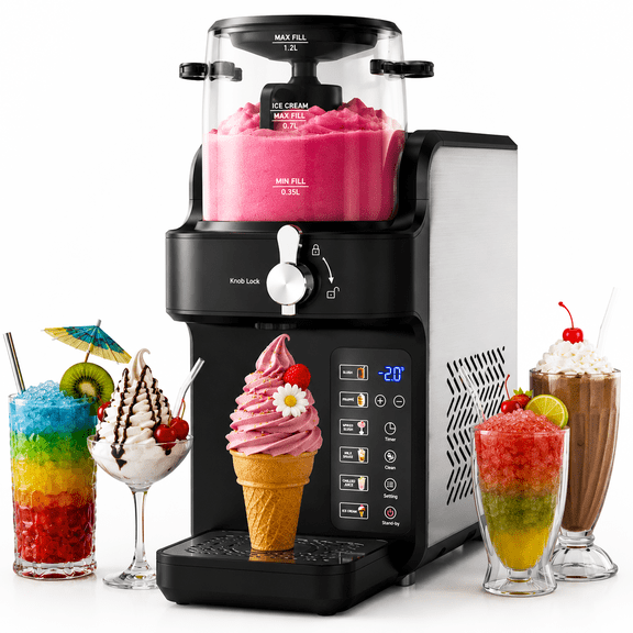 1.5L Slushie Machine & Soft Serve Ice Cream Maker with Rapid Freezing, Frozen Drink Machine, Slushy Machine, Margarita Machine for Home