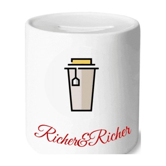 Simplicity Caricature Milk Tea Cup Pixel Rich and Rich Bank Saving Box Coin