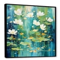 thumbnail image 2 of Designart "Floral Tide Pools in Green Peace" Coastal Framed Wall Art - Green Coastal Minimalism Hallway Framed Wall Art Decor, 2 of 6