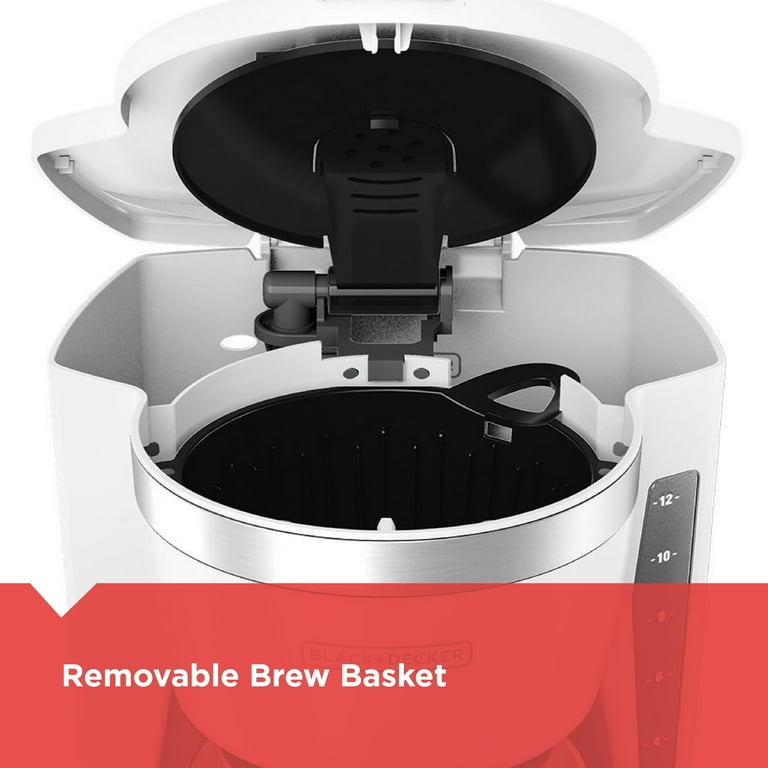 BLACK+DECKER 12-Cup Programmable Coffee Maker, White photo 2