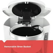 BLACK+DECKER 12-Cup Programmable Coffee Maker with Sneak-A-Cup, Keep Hot Plate, White, CM1160W-1