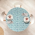 thumbnail image 4 of Ambesonne Plane Fitted Round Tablecloth, Cartoon Sky Planes Clouds, 56"- 60" Diameter, Pale Blue White Pink, 4 of 5