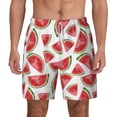 thumbnail image 2 of Goofa Hand Drawn Watermelon Printed Men's Swim Trunks Board Shorts Quick Dry Mens Swimming Trunks with Compression Liner,Breathable Fit Hawaii Beach Shorts-XX-Large, 2 of 9