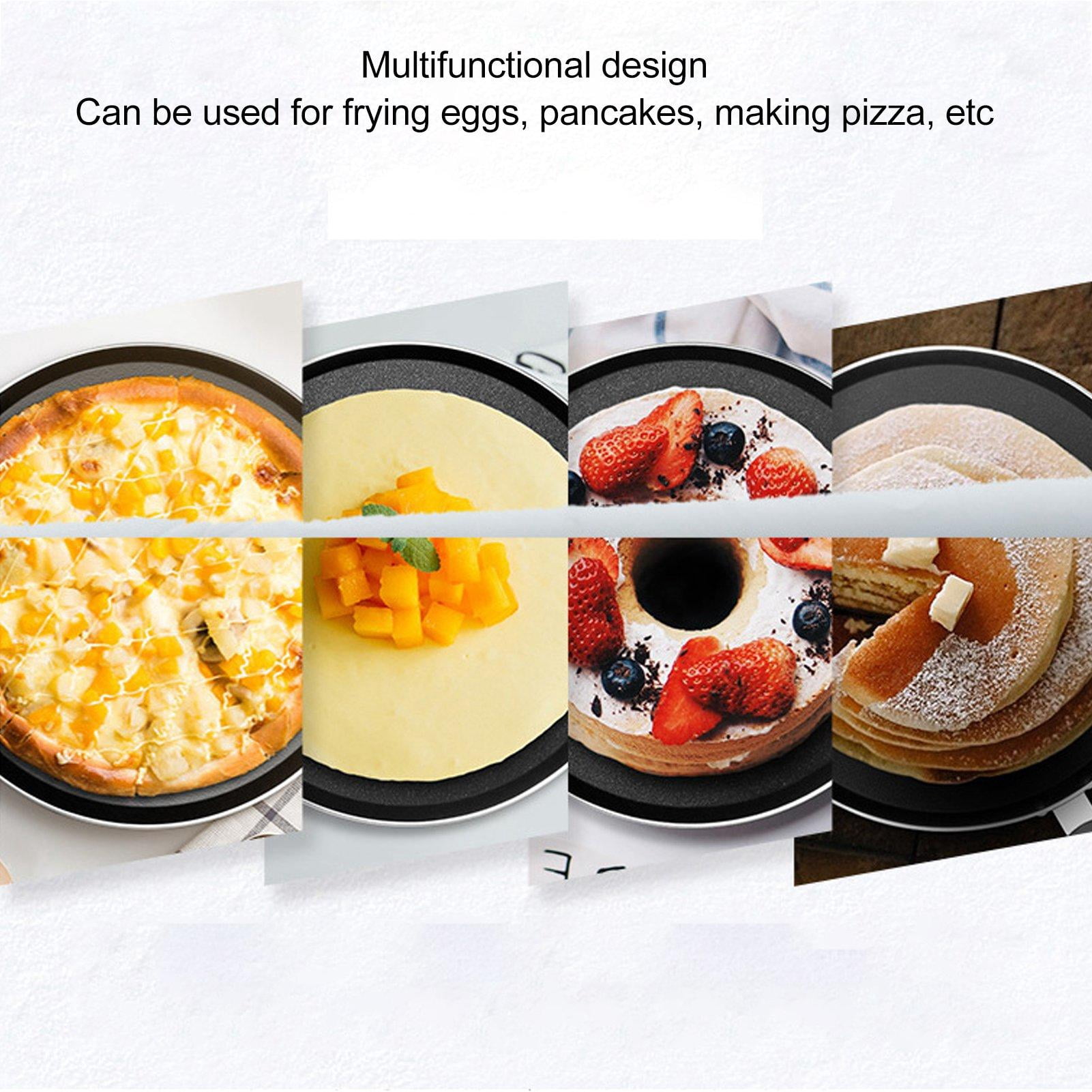BIMZUC Aluminum Nonstick Crepe & Pancake Griddle Pan – 12.6” Round, High Edge, Gas Stove Friendly, Multi‑Use Breakfast & Pizza Pan