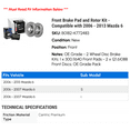 thumbnail image 2 of Front Brake Pad and Rotor Kit - Compatible with 2006 - 2013 Mazda 6 2007 2008 2009 2010 2011 2012, 2 of 2
