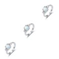 thumbnail image 3 of Anillo de mujer Sonducket Plata Nupcial Cumpleaños Boda Aniversario Compromiso Blanco Talla 11, 3 of 6