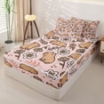 thumbnail image 2 of Erosebridal Cute Floral Capybara Zipper Twin Comforter Sets with Fitted Sheet and 2 Pillowcases,Rustic Plant Flower Zipper Bedding Set For Girls,Pink Reversible,4pcs, 2 of 7