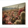 thumbnail image 2 of Designart "Green Pink Cactus landscape II" Floral Print on Natural Pine Wood, 2 of 5
