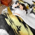 thumbnail image 4 of Homewish Black Golden Splash 7-Piece Twin Bedding Sets For Teens Boys Girls,Abstract Graffiti Bedding Comforter Set,Vintage Aesthetic Breathable Sheet Sets,Luxury Bedroom Decor,Reversible, 4 of 8