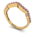 thumbnail image 2 of 0.23 ctw Wedding Band for Women - 18K Yellow Gold Simulated Alexandrite Stackable Eternity Ring, 2 of 6