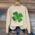 thumbnail image 4 of Charella Sweatshirts for Women St Patricks Day Decorations Long Sleeve Crewneck Tops 2024 Trendy T-shirt,Khaki,XS, 4 of 5