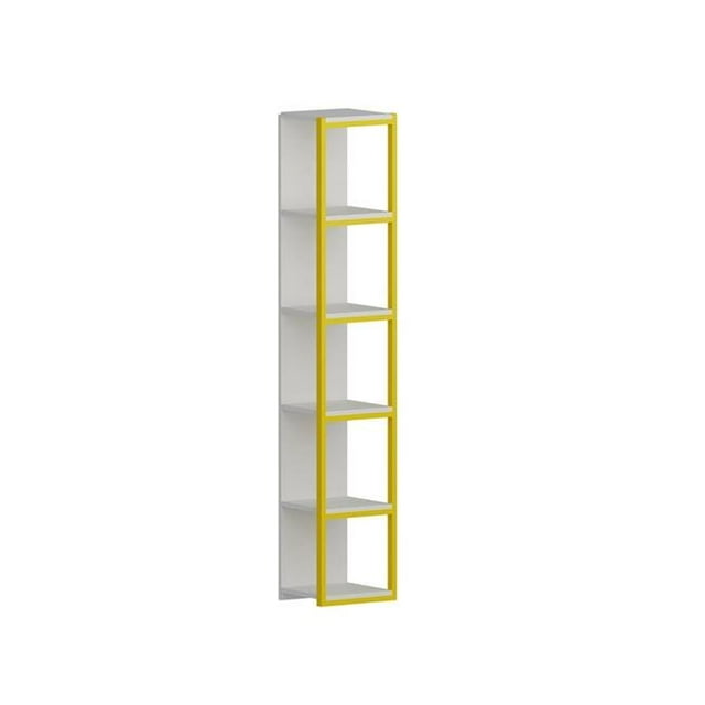 Decorotika TXS71BCB07 Bibliothèque Cubique Texas 70 Po - Blanc & Jaune