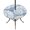 Blue, Denim, White, variant on Round Outdoor Tablecloth with Umbrella Hole and Zipper, Navy Blue Conch Coastal Tablecloth with Elastic Waterproof, Nautical Summer Ocean Patio Table Covers for 55" - 60" Picnic Pool Tables