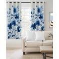 thumbnail image 2 of Blue Flowers Blackout Curtains for Bedroom Living Room Darkening Curtains 84 Inch Length 2 Panels Set Spring Botanical Blossom Motif Window Curtain Insulated Window Treatment Grommet Drapes 42"x84", 2 of 9