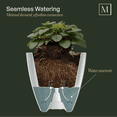thumbnail image 6 of Sedona 18” x 18” x 18” Round Black Self Watering Plastic Planter, 6 of 11