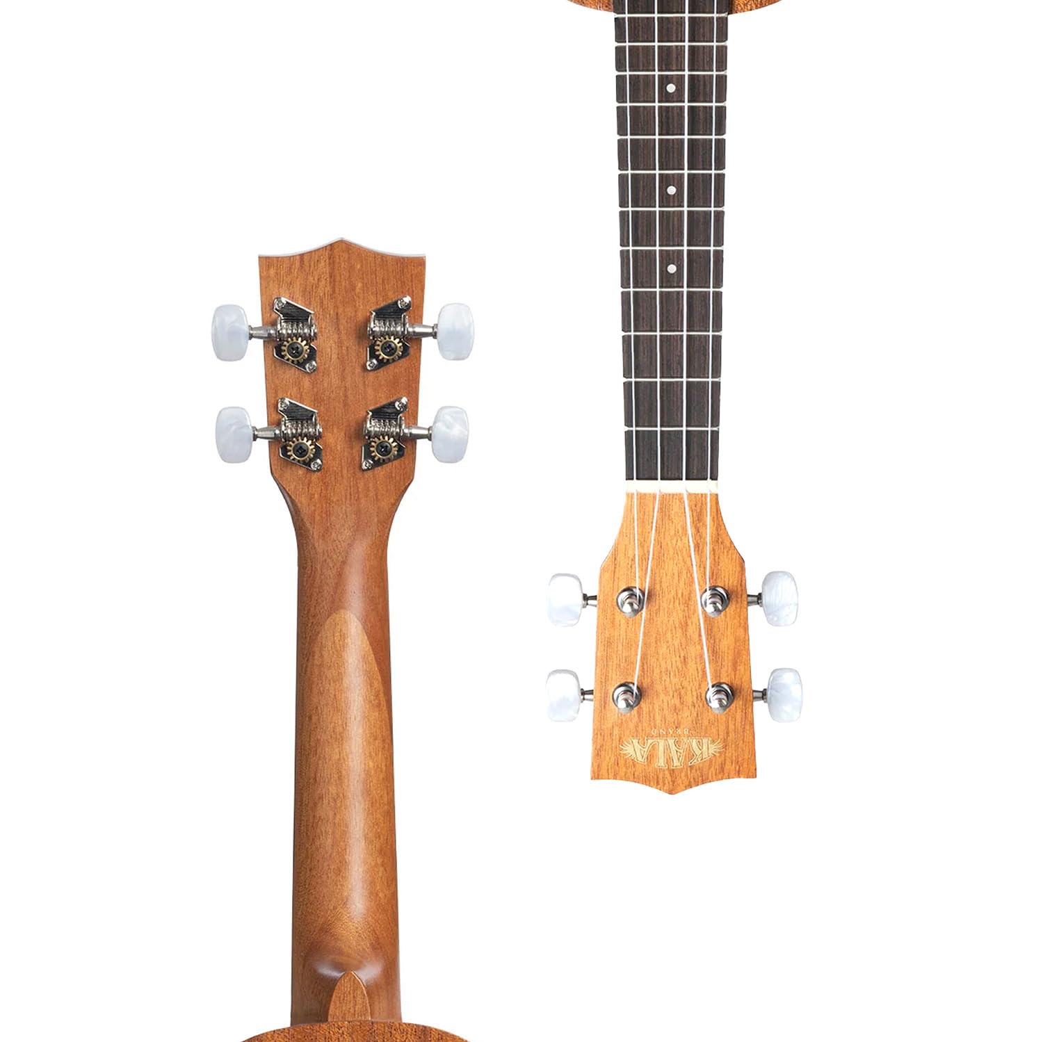 Kala KA-15S Satin Mahogany Soprano Ukulele Bundle with Gig Bag, Tuner, Strap, Fender Play, Austin Bazaar Instructional DVD, and Polishing Cloth