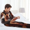 thumbnail image 6 of Salouo Cute Maple Leaf Puppy Print Button-Front Long Sleeve Pajama Set for Men, Soft 2Pjs Men's Long Sleeve Sleepwear-X-Large, 6 of 7