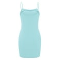thumbnail image 6 of Women Sexy Bodycon Mini Dress Spaghetti Strap Low Cut Shorts Dress Summer Sleeveless Backless Fitted Tight Cami Dresses, 6 of 7