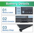thumbnail image 6 of YRDD6 Computer Battery for Dell Inspiron 5481 5482 5485 5491 2-in-1 5493 5584 5593 3493 3582 3593 3793 5480 Vostro 5581 5490 5590 0YRDD6 1VX1H 01VX1H VM732 0VM732 11.4V 42Wh 3500mAh, 6 of 11