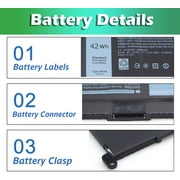 42Wh Replacement battery for Dell Inspiron 14 5481 5482 5485 5491 2-in-1 3-Cell 42Wh Laptop Battery YRDD6