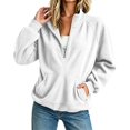 thumbnail image 5 of Womens Quarter Zip Pullover Oversized Corduroy Jacket Fll Winter Casual Sweatshirt Hoodies with Pockets 2XL, 5 of 8