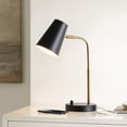 thumbnail image 2 of SAFAVIEH Arynn 19 in. Glam Black Metal USB Port Table Lamp with Black Shade, 2 of 7