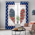 thumbnail image 6 of Kitchen Curtains 84 Inch Length 2 Panels, Independence Day Grommets Window Treatment Curtain, American Flag Leopard Print Love Wooden Thermal Curtains Drapes for Living Room/Bathroom, 6 of 9