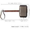 thumbnail image 5 of Thor Mjolnir Hammer 1:1 Replica Cosplay Prop Toy, Metal, with Standing Base Halloween Cosplay Gift Silver, 5 of 5