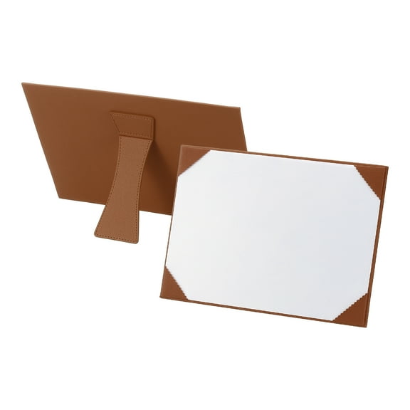 8.5x11 Certificate Holder with Stand, Single-Sided Document Holders Horizontal for Award Diploma Graduation Achievement Business License, Brown