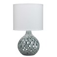 thumbnail image 1 of Benzara BM241105 Table Lamp with Ceramic Bellied Body & Fretwork Pattern, Gray, 1 of 5