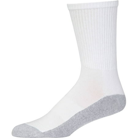 Gildan Men's Active Stretch White Crew Socks, 10-Pack