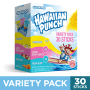 Hawaiian Punch Powder Drink Mix Variety, Lemonade, Lemon Berry Squeeze, Polar Blast, Sugar-Free, 30 Count