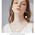 thumbnail image 2 of Linawe Heart Earrings for Women Trendy, Rose Gold Hypoallergenic Stainless Steel Asymmetrical White Dangle Drop Earrings, Preppy Y2K Jewelry Anniversary Birthday Gift for Her, 2 of 6