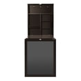 thumbnail image 2 of Wall Mounted Desk, Foldable Office Desk with Storage, Space Saving Drop Leaf Table for Home Office, Study Room, Brown as picture, 2 of 9