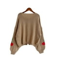 thumbnail image 3 of Womens Tie Front Cardigan Cute Cherry Open Front Y2k Sweater Oversized Chunky Knit Cardigan Tops Khaki XL, 3 of 7