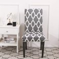 thumbnail image 2 of Dining Chair Cover Set Stretch Spandex Short Dining Chair Slipcovers Removable Washable Decorative Chair Protector Seat Covers for Dining Room Home Wedding Banquet Party Decor (Grey+White, 2 Pack), 2 of 8