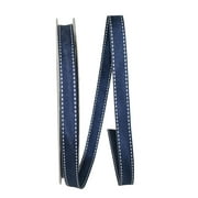 Reliant Ribbon Grosgrain All Occasion Navy Saddle Polyester Ribbon, 1800" x 0.62"