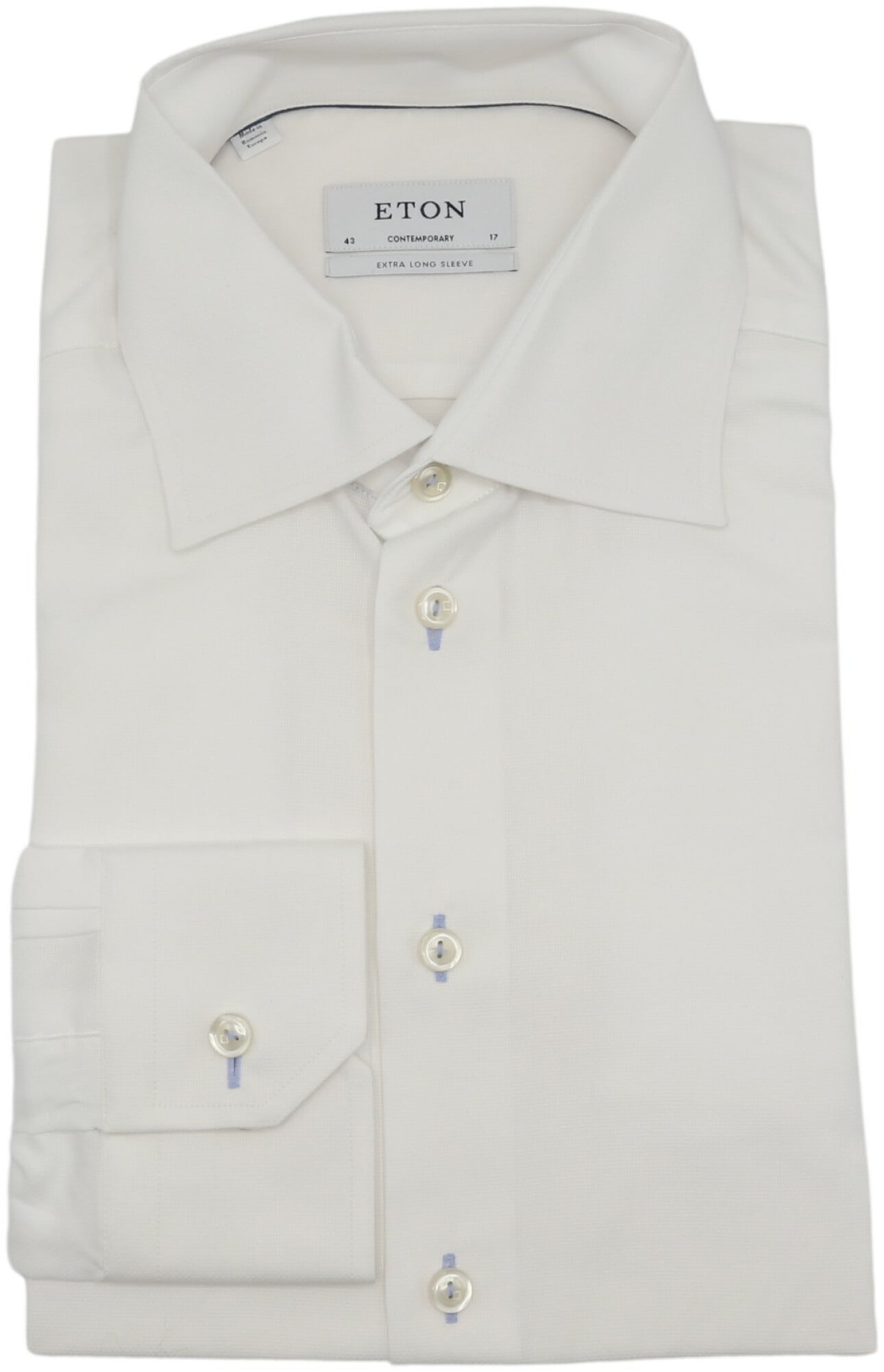 Eton Men's White Contemporary Fit Extra Long Sleeve Dress Shirt 4317