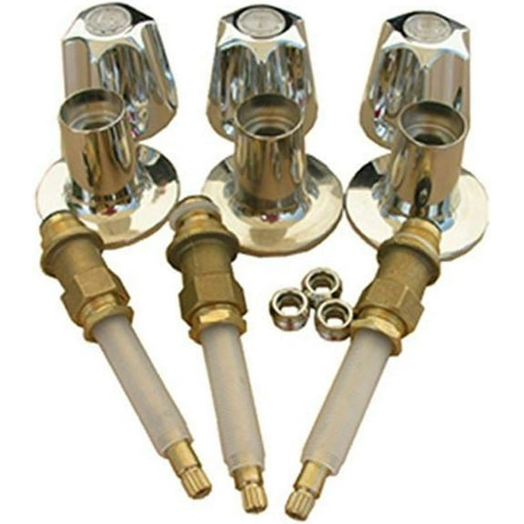 Lasco Fittings Verve Shower Trim Set - 3 Valve, Includes Stems, Handles, Flanges, Nipples