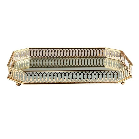 Rectangle Mirror Tray, Serving Tray , Tray for Dresser, Vanity Golden