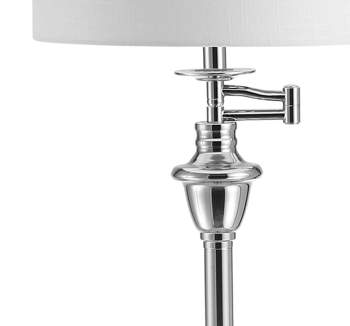 JONATHAN Y Cora 60" Metal/Glass LED Side Table and Floor Lamp, Chrome, JYL3055B
