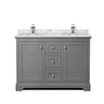 thumbnail image 4 of Wyndham Collection 48" Square-Sinks Wood Double Bathroom Vanity in Gray, 4 of 6