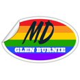 thumbnail image 2 of Glen Burnie MD Maryland Anne Arundel County Rainbow Pride Flag 6 Stripes Pride Flag Euro Decal Bumper Sticker 3M Vinyl 3" x 5", 2 of 3