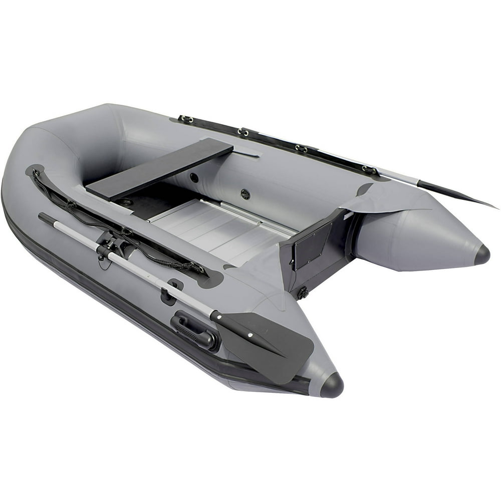 ALEKO Inflatable Boat Aluminum Floor 2 Person 8.4 Feet Grey