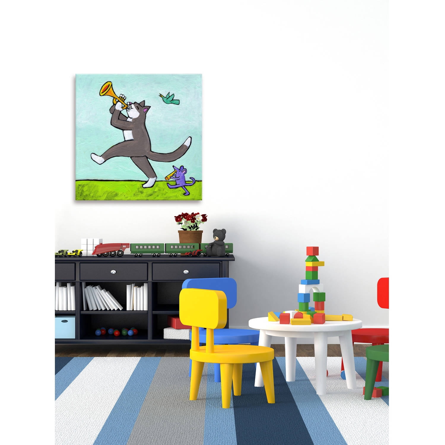 Marmont Hill "Leader of the Cat Pack" by Janet Nelson Painting Print on Wrapped Canvas